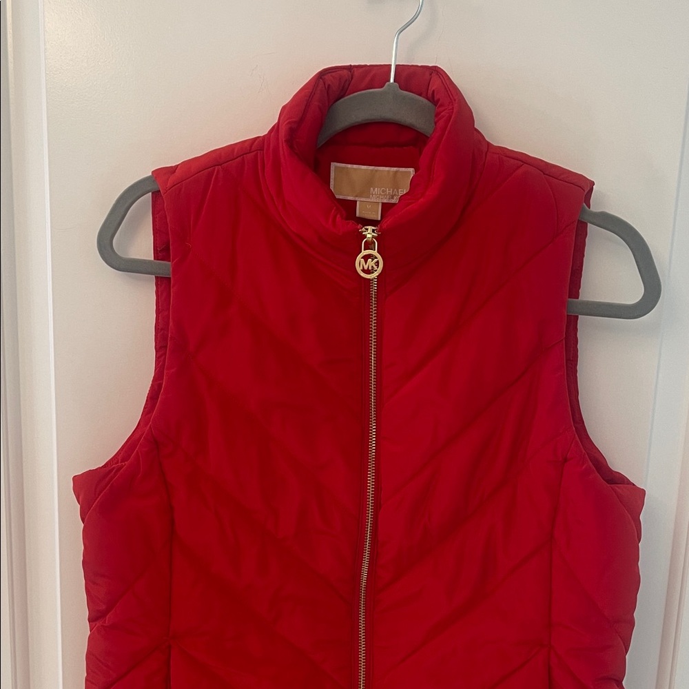 Michael Kors Red Puffer Vest - Picture 3 of 10